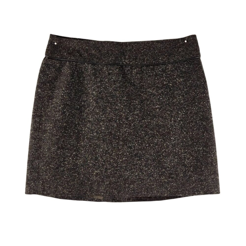 Y2K Tweed Mini Skirt Gray Black Old Navy sz 1 US 12 Lined Preppy Career Wear